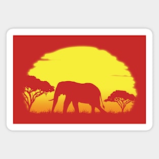 Elephant Sunrise Magnet